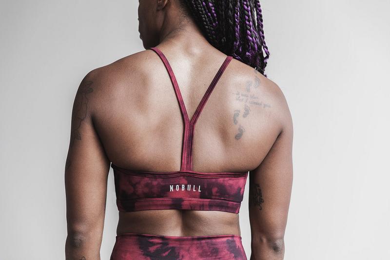 Red Nobull Halter Sports Bra (TIE-DYE) Women's Sports Bra | CA Q2233M